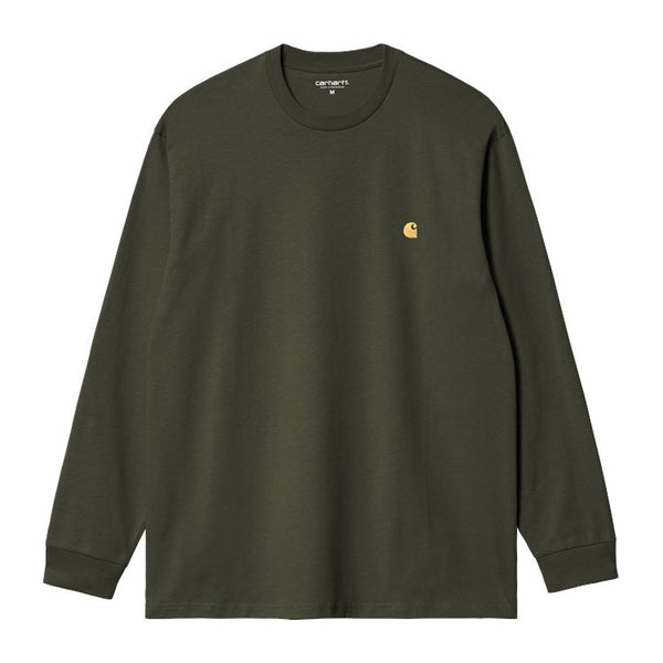 Carhartt Wip L/S Chase T-Shirt Manches Longues - Olive / Gold - Streetart.fr